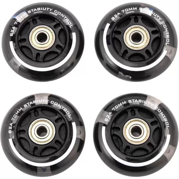 image2PM SPORTS 4 Pack 70mm 82A Inline Skate Wheels with ABEC7 Bearing IndoorOutdoor Inline Skates Wheels Luggage Wheels  70 MMBlack