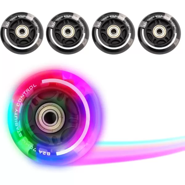 image2PM SPORTS 4 Pack 70mm 82A Inline Skate Wheels with ABEC7 Bearing IndoorOutdoor Inline Skates Wheels Luggage Wheels  70 MMBlack