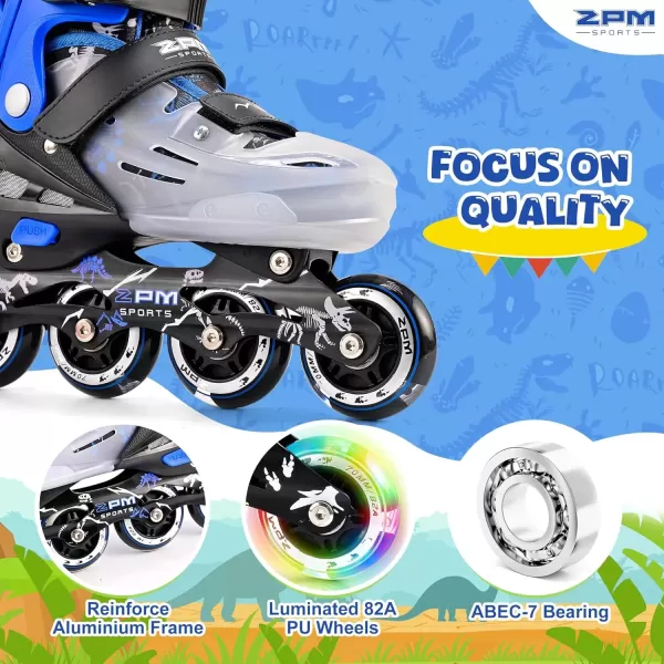 image2PM SPORTS Inline Skates for Girls Boys Kids Age 48 58 612 812 with Light Up Wheels Adjustable Inline Skates for Women Youth Size 11C 1 2 3 4 5 6 7 8Blue