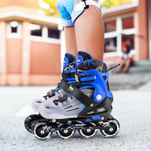 image2PM SPORTS Inline Skates for Girls Boys Kids Age 48 58 612 812 with Light Up Wheels Adjustable Inline Skates for Women Youth Size 11C 1 2 3 4 5 6 7 8Blue
