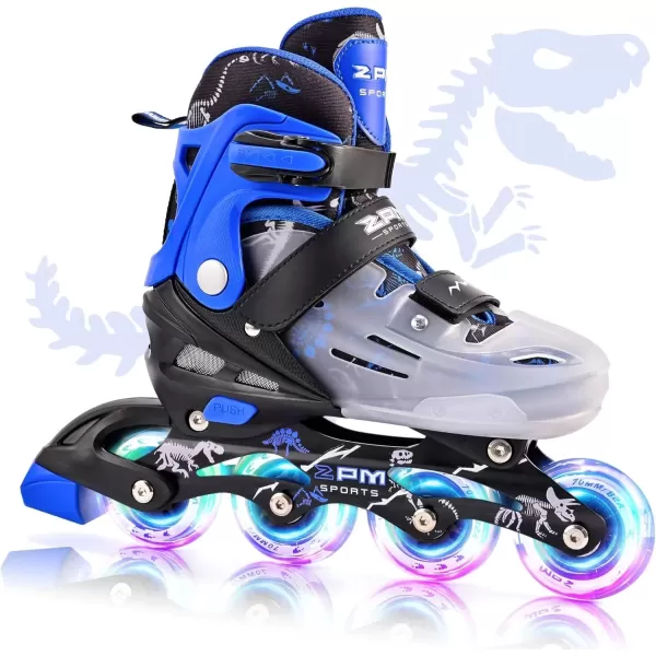 image2PM SPORTS Inline Skates for Girls Boys Kids Age 48 58 612 812 with Light Up Wheels Adjustable Inline Skates for Women Youth Size 11C 1 2 3 4 5 6 7 8Blue