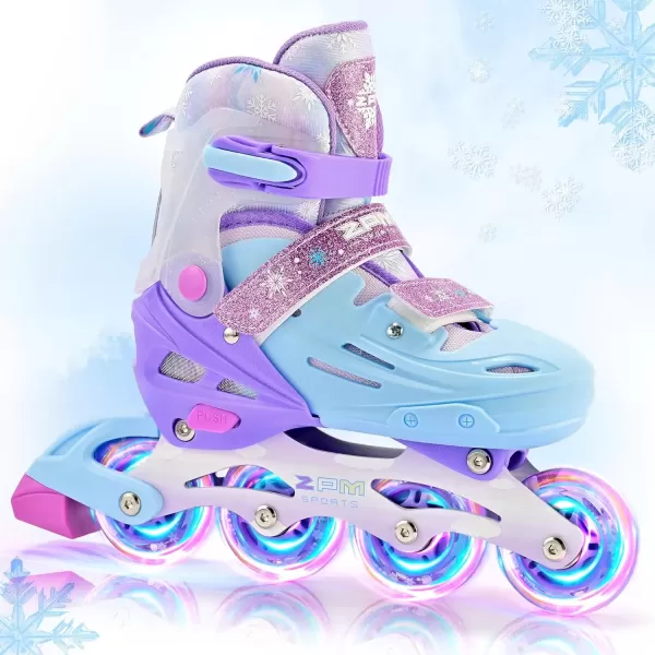 image2PM SPORTS Inline Skates for Girls Boys Kids Age 48 58 612 812 with Light Up Wheels Adjustable Inline Skates for Women Youth Size 11C 1 2 3 4 5 6 7 8Purple Blue