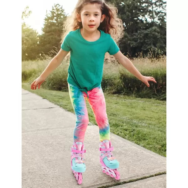 image2PM SPORTS Inline Skates for Girls Boys Kids Age 48 58 612 812 with Light Up Wheels Adjustable Inline Skates for Women Youth Size 11C 1 2 3 4 5 6 7 8Pink Green