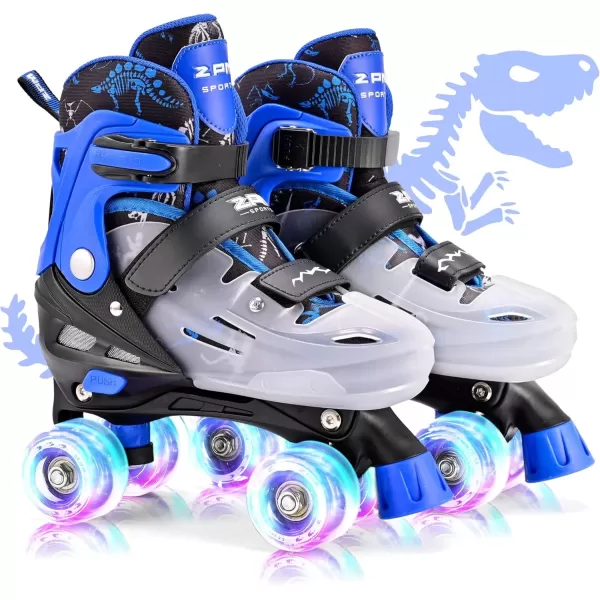 image2PM SPORTS Roller Skates for Girls Boys Kids Age 46 58 612 812 with Light Up Wheels Adjustable Youth Rollerskates Size 10C 11C 12C 13C 1 2 3 4 5 6Blue