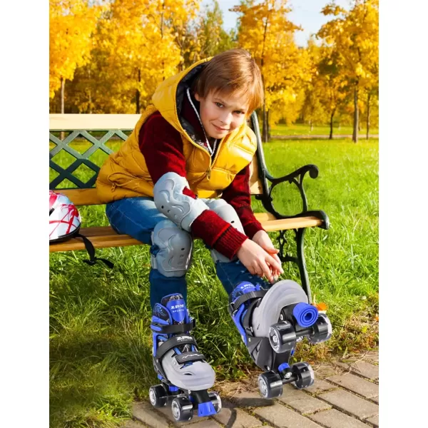 image2PM SPORTS Roller Skates for Girls Boys Kids Age 46 58 612 812 with Light Up Wheels Adjustable Youth Rollerskates Size 10C 11C 12C 13C 1 2 3 4 5 6Blue