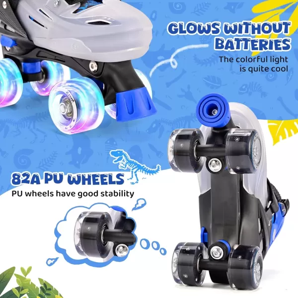 image2PM SPORTS Roller Skates for Girls Boys Kids Age 46 58 612 812 with Light Up Wheels Adjustable Youth Rollerskates Size 10C 11C 12C 13C 1 2 3 4 5 6Blue