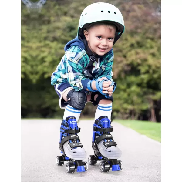 image2PM SPORTS Roller Skates for Girls Boys Kids Age 46 58 612 812 with Light Up Wheels Adjustable Youth Rollerskates Size 10C 11C 12C 13C 1 2 3 4 5 6Blue