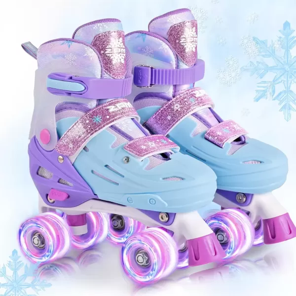 image2PM SPORTS Roller Skates for Girls Boys Kids Age 46 58 612 812 with Light Up Wheels Adjustable Youth Rollerskates Size 10C 11C 12C 13C 1 2 3 4 5 6Purple Blue