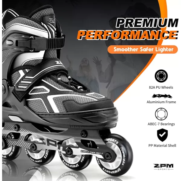 image2PM SPORTS Torinx Green Boys Adjustable Inline Skates Fun Beginner Roller Skates for Kids Youth Girls Men and WomenBlack