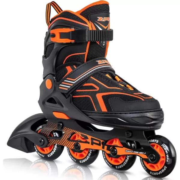 image2PM SPORTS Torinx Green Boys Adjustable Inline Skates Fun Beginner Roller Skates for Kids Youth Girls Men and WomenOrange
