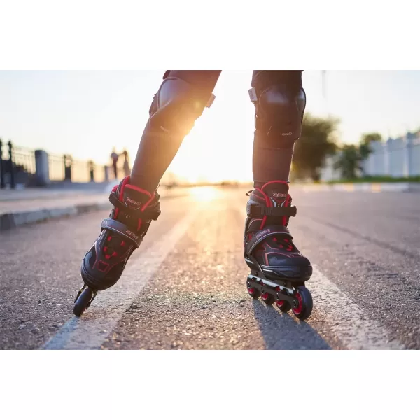 image2PM SPORTS Torinx Green Boys Adjustable Inline Skates Fun Beginner Roller Skates for Kids Youth Girls Men and WomenRed