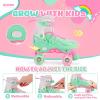 image2PM SPORTS 4 Size Adjustable Light Up Roller Skates for Girls Flashing 4 Wheels Beginner Kids Rollerskates for Age 58 812Green