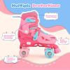 image2PM SPORTS 4 Size Adjustable Light Up Roller Skates for Girls Flashing 4 Wheels Beginner Kids Rollerskates for Age 58 812Red
