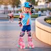 image2PM SPORTS 4 Size Adjustable Light Up Roller Skates for Girls Flashing 4 Wheels Beginner Kids Rollerskates for Age 58 812Red