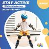 image2PM SPORTS Vinal Girls Adjustable Flashing Inline Skates All Wheels Light Up Fun Illuminating Skates for Kids Men Adult Women and BoysAzure  Blue