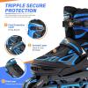 image2PM SPORTS Vinal Girls Adjustable Flashing Inline Skates All Wheels Light Up Fun Illuminating Skates for Kids Men Adult Women and BoysAzure  Blue
