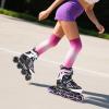 image2PM SPORTS Vinal Girls Adjustable Flashing Inline Skates All Wheels Light Up Fun Illuminating Skates for Kids Men Adult Women and BoysPurple  Pink