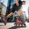 image2PM SPORTS Vinal Girls Adjustable Flashing Inline Skates All Wheels Light Up Fun Illuminating Skates for Kids Men Adult Women and BoysRed