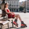 image2PM SPORTS Vinal Girls Adjustable Flashing Inline Skates All Wheels Light Up Fun Illuminating Skates for Kids Men Adult Women and BoysRed