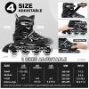 image2PM SPORTS Vinal Girls Adjustable Flashing Inline Skates All Wheels Light Up Fun Illuminating Skates for Kids Men Adult Women and BoysSilver