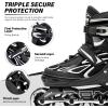 image2PM SPORTS Vinal Girls Adjustable Flashing Inline Skates All Wheels Light Up Fun Illuminating Skates for Kids Men Adult Women and BoysSilver