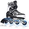 image2PM SPORTS Vinal Girls Adjustable Flashing Inline Skates All Wheels Light Up Fun Illuminating Skates for Kids Men Adult Women and BoysWhite