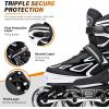 image2PM SPORTS Vinal Girls Adjustable Flashing Inline Skates All Wheels Light Up Fun Illuminating Skates for Kids Men Adult Women and BoysWhite