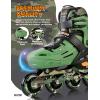 image2PM SPORTS Inline Skates for Kids Boys Ages 58 812 46 612 with Light Up Wheels Adjustable Kids Roller Skates Blades for Beginner Youth Indoor Outdoor Size 11C 1 2 3 4 5 6 7Green