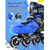 image2PM SPORTS Inline Skates for Kids Boys Ages 58 812 46 612 with Light Up Wheels Adjustable Kids Roller Skates Blades for Beginner Youth Indoor Outdoor Size 11C 1 2 3 4 5 6 7Blue
