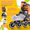 image2PM SPORTS Inline Skates for Kids Girls Ages 58 812 35 46 612 1014 with Light Up Wheels Adjustable Kids Roller Skates Blades for Toddler Beginner Youth Indoor Outdoor Size 11C 1 2 3 4 5 6 7 8Orange