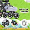 image2PM SPORTS Inline Skates for Kids Girls Ages 58 812 35 46 612 1014 with Light Up Wheels Adjustable Kids Roller Skates Blades for Toddler Beginner Youth Indoor Outdoor Size 11C 1 2 3 4 5 6 7 8Green