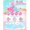 image2PM SPORTS Inline Skates for Kids Girls Ages 58 812 35 46 612 1014 with Light Up Wheels Adjustable Kids Roller Skates Blades for Toddler Beginner Youth Indoor Outdoor Size 11C 1 2 3 4 5 6 7 8Pink Green