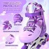 image2PM SPORTS Inline Skates for Kids Girls Ages 58 812 35 46 612 1014 with Light Up Wheels Adjustable Kids Roller Skates Blades for Toddler Beginner Youth Indoor Outdoor Size 11C 1 2 3 4 5 6 7 8Purple