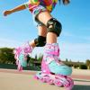 image2PM SPORTS Inline Skates for Kids Girls Ages 58 812 35 46 612 1014 with Light Up Wheels Adjustable Kids Roller Skates Blades for Toddler Beginner Youth Indoor Outdoor Size 11C 1 2 3 4 5 6 7 8Pink Green