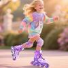 image2PM SPORTS Inline Skates for Kids Girls Ages 58 812 35 46 612 1014 with Light Up Wheels Adjustable Kids Roller Skates Blades for Toddler Beginner Youth Indoor Outdoor Size 11C 1 2 3 4 5 6 7 8Purple