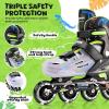 image2PM SPORTS Inline Skates for Kids Girls Ages 58 812 35 46 612 1014 with Light Up Wheels Adjustable Kids Roller Skates Blades for Toddler Beginner Youth Indoor Outdoor Size 11C 1 2 3 4 5 6 7 8Green