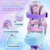 image2PM SPORTS Inline Skates for Kids Girls Ages 58 812 35 46 612 1014 with Light Up Wheels Adjustable Kids Roller Skates Blades for Toddler Beginner Youth Indoor Outdoor Size 11C 1 2 3 4 5 6 7 8Purple Blue