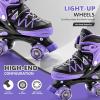 image2PM SPORTS Roller Skates for Girls Boys Kids Age 46 58 612 812 with Light Up Wheels Adjustable Youth Rollerskates Size 10C 11C 12C 13C 1 2 3 4 5 6Purple Black