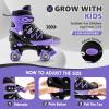 image2PM SPORTS Roller Skates for Girls Boys Kids Age 46 58 612 812 with Light Up Wheels Adjustable Youth Rollerskates Size 10C 11C 12C 13C 1 2 3 4 5 6Purple Black