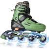 image2PM SPORTS Inline Skates for Kids Boys Ages 58 812 46 612 with Light Up Wheels Adjustable Kids Roller Skates Blades for Beginner Youth Indoor Outdoor Size 11C 1 2 3 4 5 6 7Green