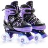 image2PM SPORTS Roller Skates for Girls Boys Kids Age 46 58 612 812 with Light Up Wheels Adjustable Youth Rollerskates Size 10C 11C 12C 13C 1 2 3 4 5 6Purple Black