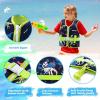 image2PM SPORTS Toddler Swim Vest for 2050 lbs Kids Float Jacket with Adjustable Safety Strap for Girls Boys 2 3 4 5 6 Years Old Premium Buoyancy Neoprene Children Swimming FloatiesGreen Dinosaur