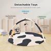 image2PM SPORTS Cow Theme Baby Play Mat Tummy Time Mat for Infant Newborn Baby Play Gyms ampamp Playmats for 03 36 612 Months Activity Mat 5 Detachable Toys Non Slip Gym Mat Easy to Install ampamp CleanCow