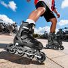 image:image2PM SPORTS Inline Skates for Kids Girls Boys Ages 58 812 46 612 with Light Up Wheels Adjustable Kids Roller Skates Blades for Adults Men Women Beginners YouthsBlack