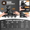 image:image2PM SPORTS Inline Skates for Kids Girls Boys Ages 58 812 46 612 with Light Up Wheels Adjustable Kids Roller Skates Blades for Adults Men Women Beginners YouthsBlack