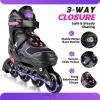 image:image2PM SPORTS Inline Skates for Kids Girls Boys Ages 58 812 46 612 with Light Up Wheels Adjustable Kids Roller Skates Blades for Adults Men Women Beginners YouthsPurple