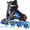 image:image2PM SPORTS Inline Skates for Kids Girls Boys Ages 58 812 46 612 with Light Up Wheels Adjustable Kids Roller Skates Blades for Adults Men Women Beginners YouthsBlue