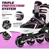 image:image2PM SPORTS Torinx Inline Skates for Kids Boys Girls Ages 58 812 46 612 with Light Up Wheels Adjustable Kids Roller Skates Blades for Adults Men Women Beginners YouthsH Black Pink