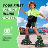 image:image2PM SPORTS Torinx Inline Skates for Kids Boys Girls Ages 58 812 46 612 with Light Up Wheels Adjustable Kids Roller Skates Blades for Adults Men Women Beginners YouthsA Green