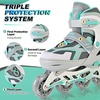 image:image2PM SPORTS Torinx Inline Skates for Kids Boys Girls Ages 58 812 46 612 with Light Up Wheels Adjustable Kids Roller Skates Blades for Adults Men Women Beginners YouthsG Teal